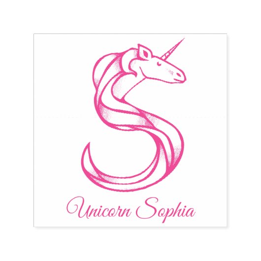 Magische Niedliche Monogram S Custom Unicorn Sophi Permastempel (Design)