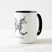 Magische Niedliche Monogramm X Einhorn Xena oder I Tasse (VorderseiteRechts)