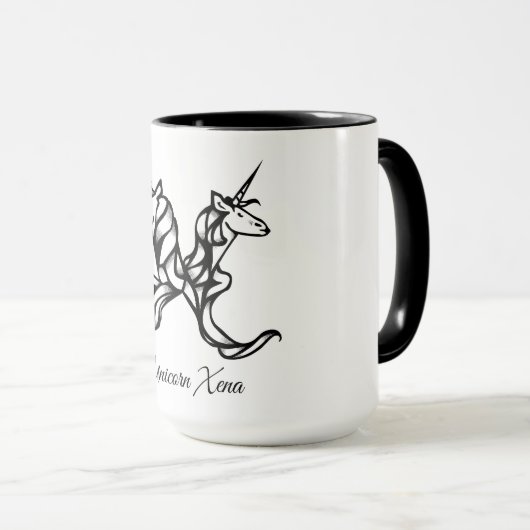 Magische Niedliche Monogramm X Einhorn Xena oder I Tasse (VorderseiteRechts)