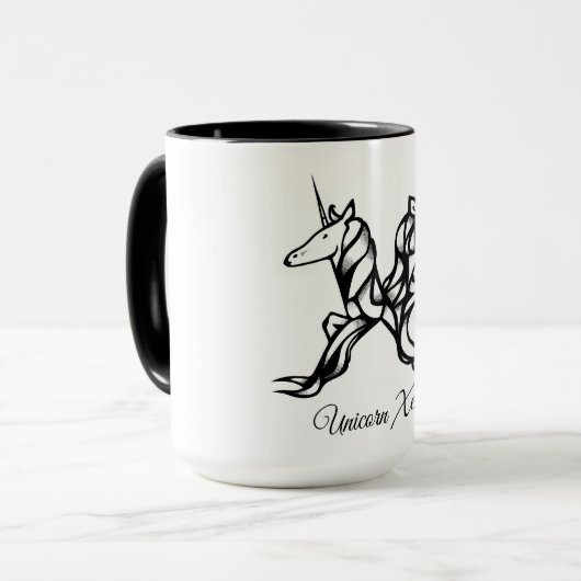 Magische Niedliche Monogramm X Einhorn Xena oder I Tasse (Vorderseite Links)