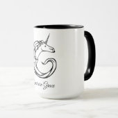 Magische niedliche Monogrammgunicorn-Anmut oder Tasse (VorderseiteRechts)