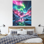 Magische Nordlichtanzeige Leinwanddruck (Insitu (Schlafzimmer))