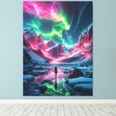 Magische Nordlichtanzeige Leinwanddruck (Insitu (Holzboden))
