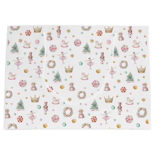 Magische Nutcracker Ballet Pink Wrapping Große Geschenktüte (Vorderseite)