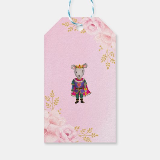 Magische Nutcracker Birthday Blush Gold Floral Geschenkanhänger (Rückseite)