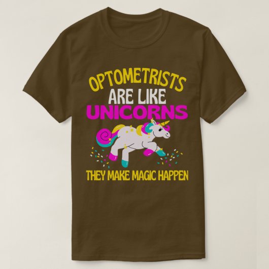 Magische Optometrie des Optometristen Unicorn T-Shirt (Design vorne)