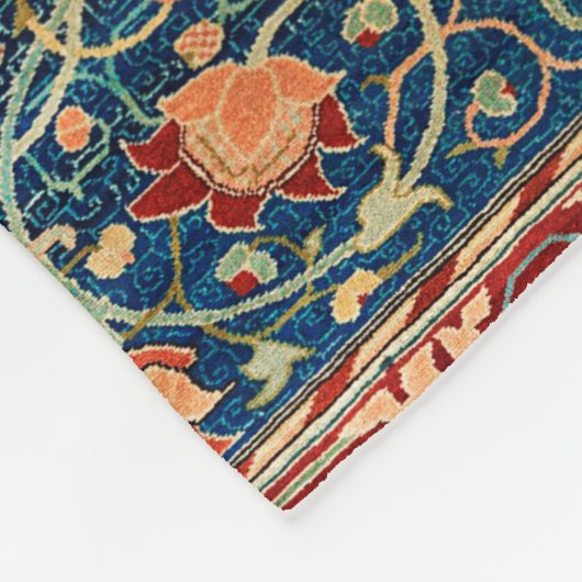 Magische Orientalisch-Rug Muster in Blau und Rot Fleecedecke (Ecke)