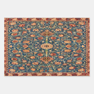 Magische Orientalisch-Rug Muster in Blau und Rot Geschenkpapier Set