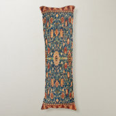 Magische Orientalisch-Rug Muster in Blau und Rot Seitenschläferkissen (Vorderseite Vertikal)