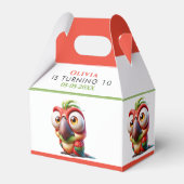 Magische Papageienkarikaturen 1. Geburtstag Geschenkschachtel (Vorderseite)