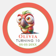 Magische Papageienkarikaturen 1. Geburtstag