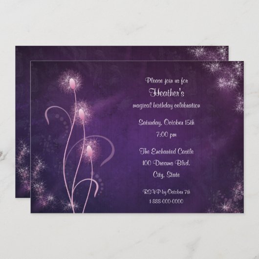 Magische Party Einladung (Vorne/Hinten)