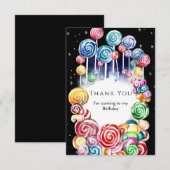 Magische Pastel Candyland Geburtstag Dankeskarte (Vorne/Hinten)