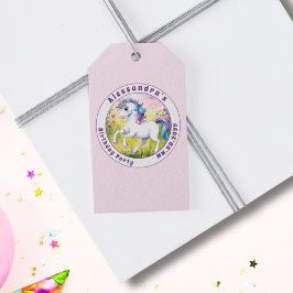 Magische Pastel Custom Unicorn Geburtstag Geschenkanhänger