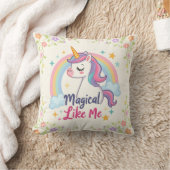 Magische Pastel Einhorn mit Regenbogen Kissen (Decke)
