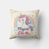 Magische Pastel Einhorn mit Regenbogen Kissen (Rückseite)
