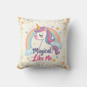 Magische Pastel Einhorn mit Regenbogen Kissen (Vorderseite)