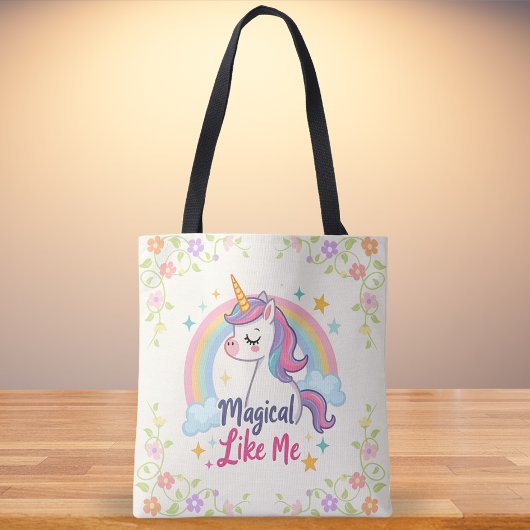 Magische Pastel Einhorn mit Regenbogen Tasche