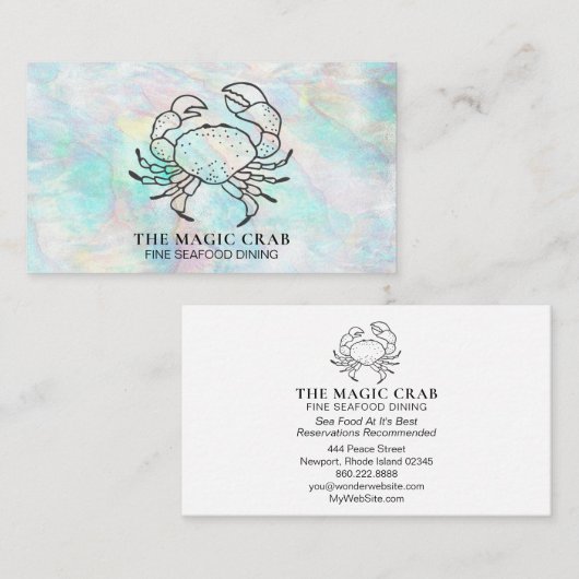 *~* Magische Pastelkrebse Feinschmecker am Meer Visitenkarte (Vorne/Hinten)