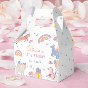 Magische Pastell-Einhorn-Regenbogen-Geburtstagsfei Geschenkschachtel