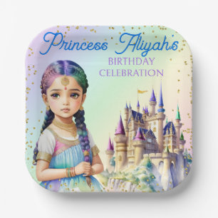 Magische Pastell-Prinzessin Fantasy-Regenbogen-Sch Pappteller