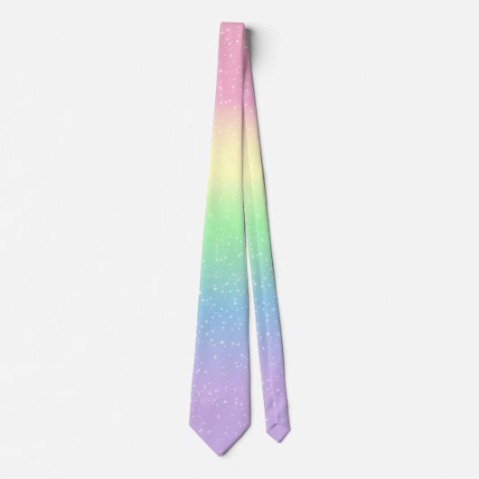 Magische Pastell-Regenbogenstars Krawatte (Vorderseite)