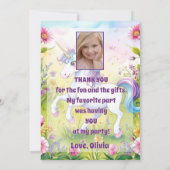 Magische Pastelle Custom Geburtstags-Foto Dankeskarte (Rückseite)