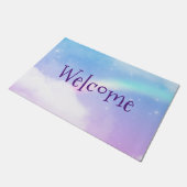 Magische Pastelwolken und ein Rainbow-Empfang Fußmatte (Schrägansicht)