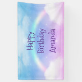Magische Pastelwolken und ein Regenbogen zum Gebur Banner (Vertikal)