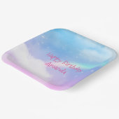 Magische Pastelwolken und ein Regenbogen zum Gebur Pappteller (Gewinkelt)