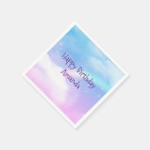 Magische Pastelwolken und ein Regenbogen zum Gebur Serviette (Ecke)