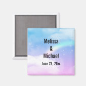 Magische Pastelwolken und eine Rainbow-Hochzeit Magnet (Vorderseite/Rückseite)