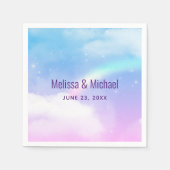 Magische Pastelwolken und eine Rainbow-Hochzeit Serviette (Vorderseite)