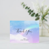 Magische Pastelwolken und Regenbogen Vielen Dank Postkarte (Stehend Vorderseite)