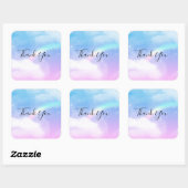 Magische Pastelwolken und Regenbogen Vielen Dank Quadratischer Aufkleber (Blatt)