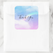 Magische Pastelwolken und Regenbogen Vielen Dank Quadratischer Aufkleber (Tasche)