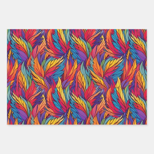 Magische Phoenix Feathers Abstrakte Designs Geschenkpapier Set (Vorderseite 3)