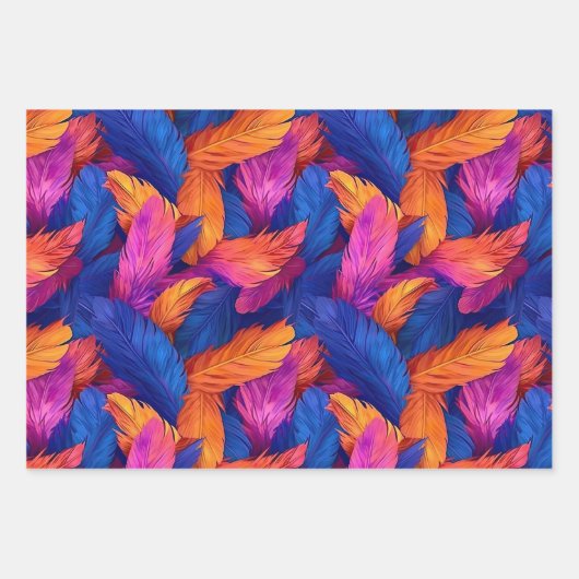 Magische Phoenix Feathers Abstrakte Designs Geschenkpapier Set (Vorderseite 2)