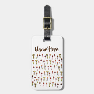 Magische Pilze Arten Wasserfarben Kunst Gepäckanhänger