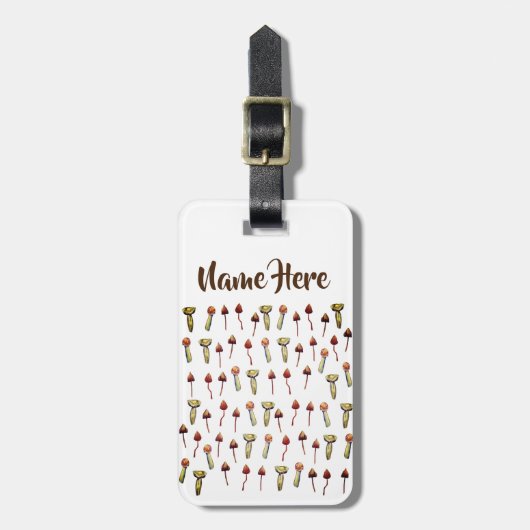 Magische Pilze Arten Wasserfarben Kunst Gepäckanhänger (Vorderseite vertikal)