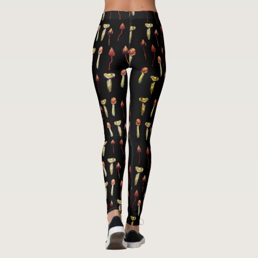 Magische Pilze Arten Wasserfarben Kunst Leggings (Rückseite)