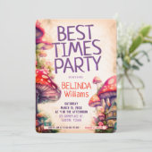 Magische Pilze Best Times Party Flyer Einladung (Stehend Vorderseite)