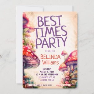 Magische Pilze Beste Zeiten Party Flyer Einladung
