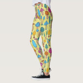 Magische Pilze Doodle Nahtloses Muster Leggings (Links)