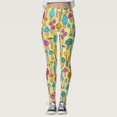 Magische Pilze Doodle Nahtloses Muster Leggings (Vorderseite)