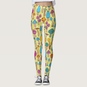 Magische Pilze Doodle Nahtloses Muster Leggings