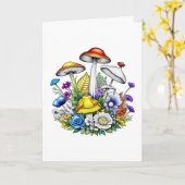 Magische Pilze | Happy Birthday Karte (Gelbe Blume)