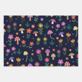 Magische Pilze mit Muster aus weißer Blume Geschenkpapier Set (Vorderseite 3)