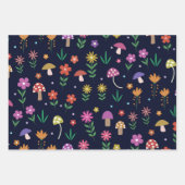 Magische Pilze mit Muster aus weißer Blume Geschenkpapier Set (Vorderseite 2)