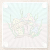 Magische Pilze Niedlich Pastell Glasuntersetzer (Rückseite)